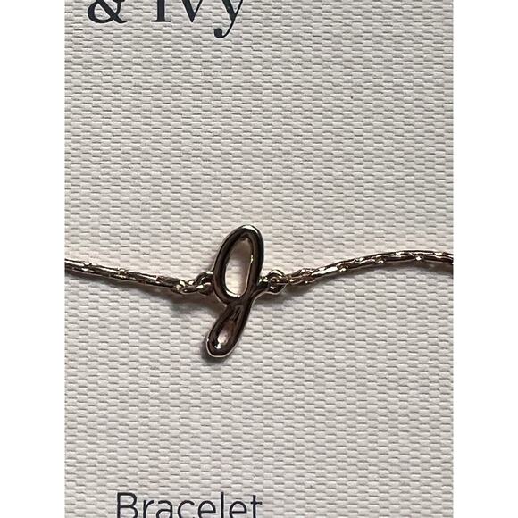 Crown & Ivy Initial 'J' Slider Bracelet Gold Tone NEW! - Picture 3 of 5